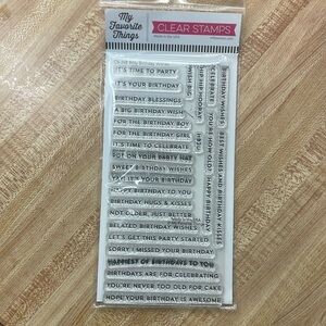 Clear stamps, Assorted Birthday phrases